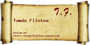 Tamás Filotea névjegykártya